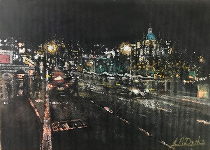 'The Lights of Waverley Bridge I' by artist Lesley Anne Derks